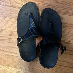 Fit flops black with gold buckle size 7